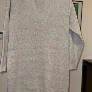 RD Style V-Neck Light Gray Sweater